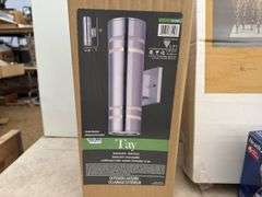 2 - 2’ 3” Birch tree lights, Tay outdoor light, Boku flush mount light, Heath Zenith motion sensor l