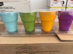 Qty of mini cylinder dishes, mini tasting spoons, waffle cups