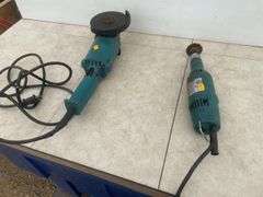 5" Makita angle grinder, Makita electric dye grinder - both working