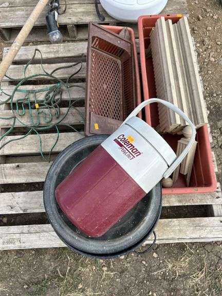 Canner, cooler, planters and yard decor
