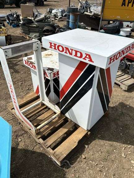 Pallet with Honda display stands