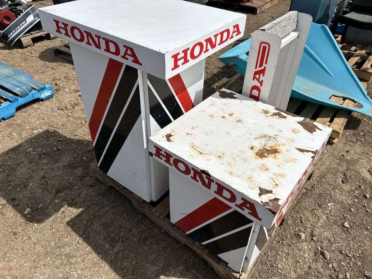 Pallet with Honda display stands