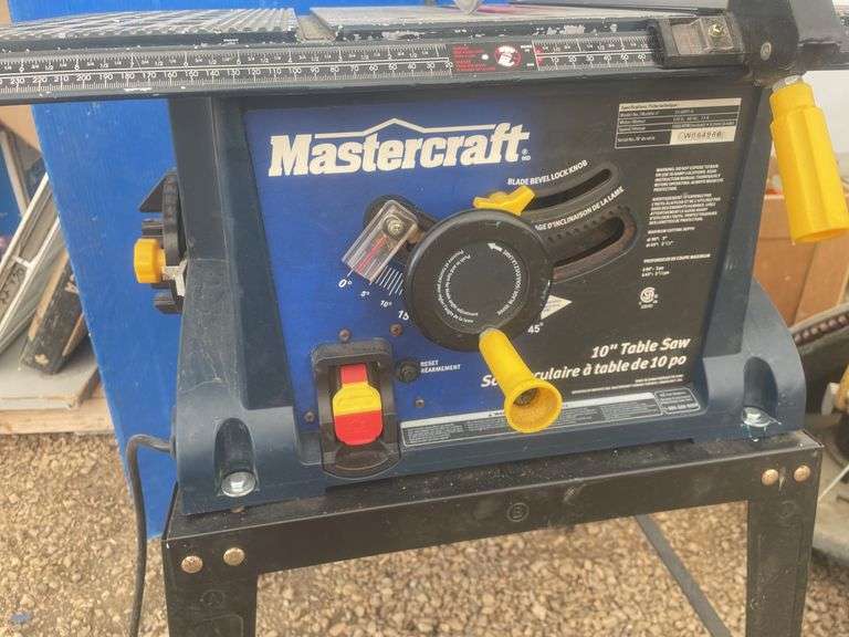 Portable 10" Mastercraft table saw running condition