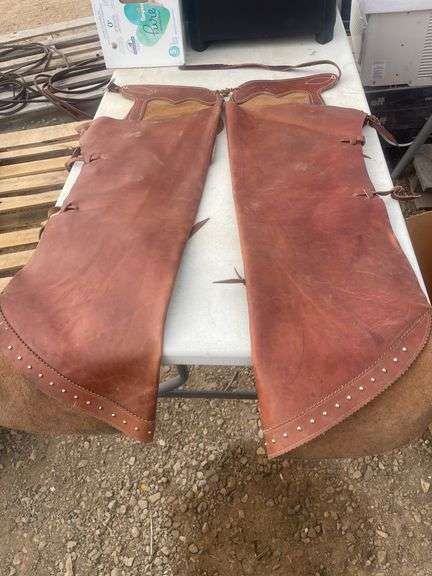 Pair of Saddle Barn chaps  measures from top of waist to bottom 42 i