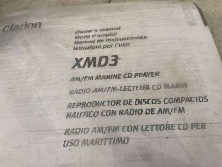 Clarion a.m/fm marine CD player owner says working when removed
