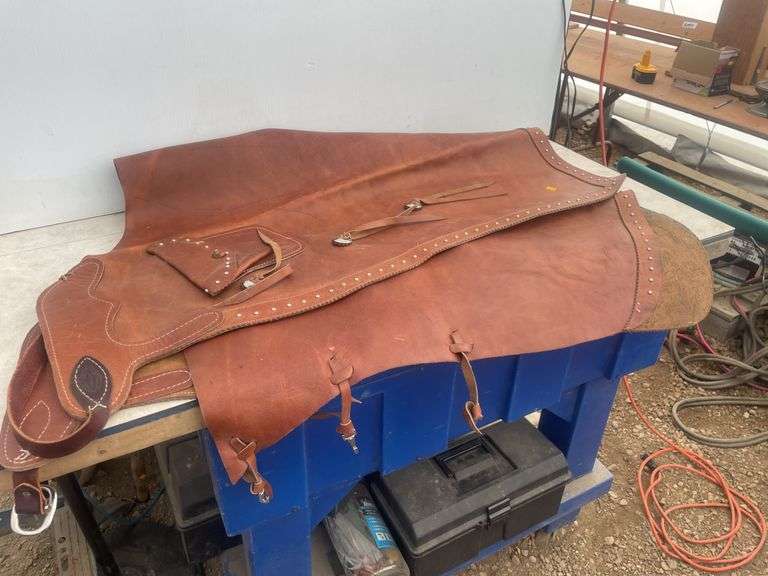 Pair of Saddle Barn chaps  measures from top of waist to bottom 42 i