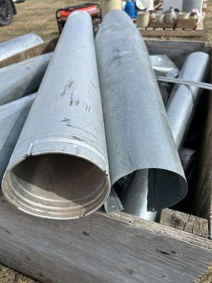 Crate of misc stove pipe and pieces