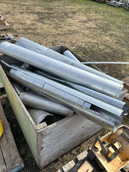 Crate of misc stove pipe and pieces