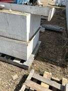 Work bench/oil reservoir - 36"x36"x72"  with hose reel and metering gun- condition unknown