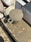 Work bench/oil reservoir - 36"x36"x72"  with hose reel and metering gun- condition unknown