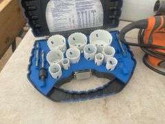Ridgid belt sander - condition unknown, 2 sets of Mastercraft holesaws - not complete
