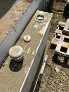 Work bench/oil reservoir - 36"x36"x72"  with hose reel and metering gun- condition unknown