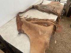 Pair of leather chaps with approximate 30" leg