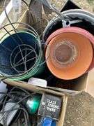 Quantity of flower pots, flood lights, yard decor etc.