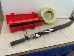 Set a road flares, air hose unused, umbrella
