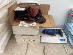 Quantity of L and XL painters coveralls, 2 boxes of nitro gloves, Loctite LB808, miscellaneous face 