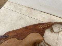 Pair of leather chaps with approximate 30" leg