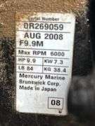 2008 Merucury 9.9hp