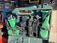 Pallet with misc hand tools and untested power tools