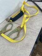 Three safety vests, flame retardant, pair of safety straps