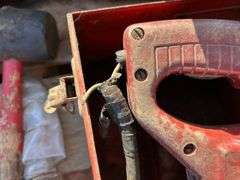 Pallet with misc hand tools and untested power tools