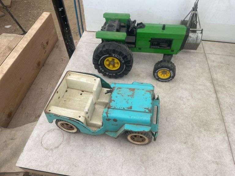 TONKA Crane, TONKA Tractor and a Jeep