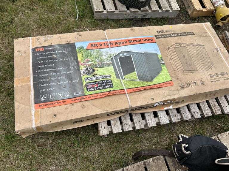 UNUSED 8ft x 10ft Apex Metal shed