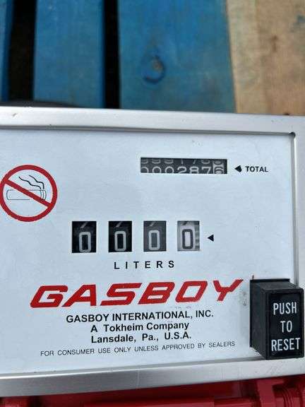Gasboy metered fuel pump with hose & nozzle