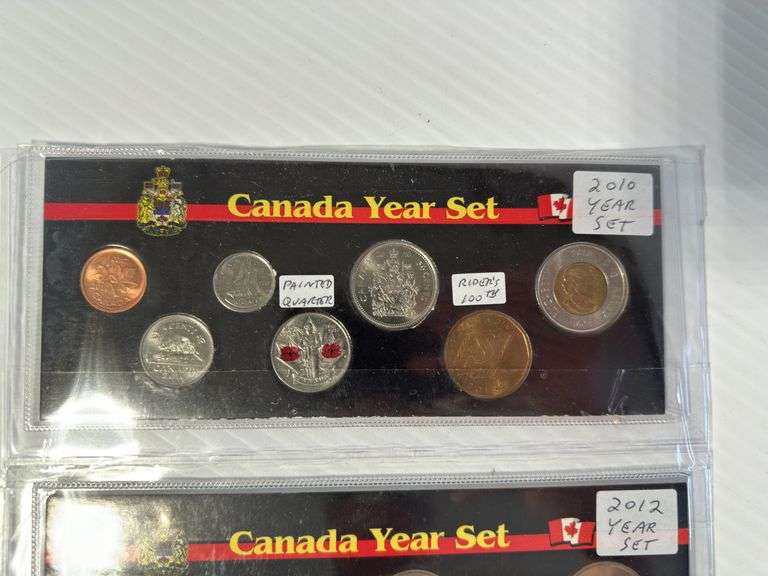 2010 - With Painted Quarter & Sask. Rider's Loonie & 2012