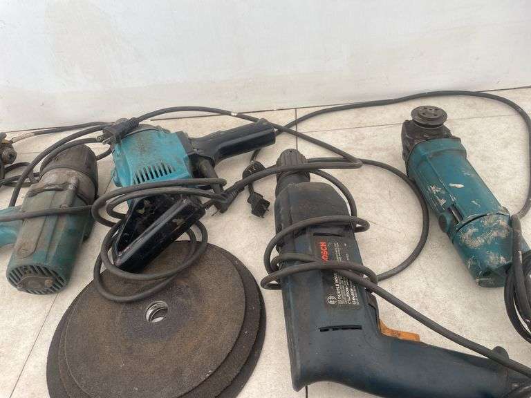 Quantity of working electric tools including drills, impact and grinder
