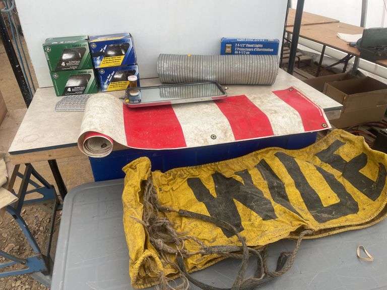 2 - 41/2" flood lights, wide load sign, headlights, truck mirror, etc