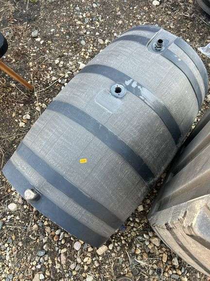 Pair of plastic decorative rain barrels