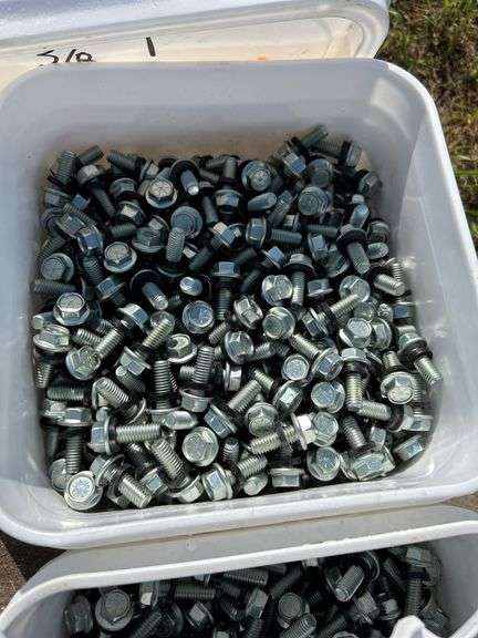 Pail of 3/8”x1 & pail of 3/8”x1-1/4” bin bolts