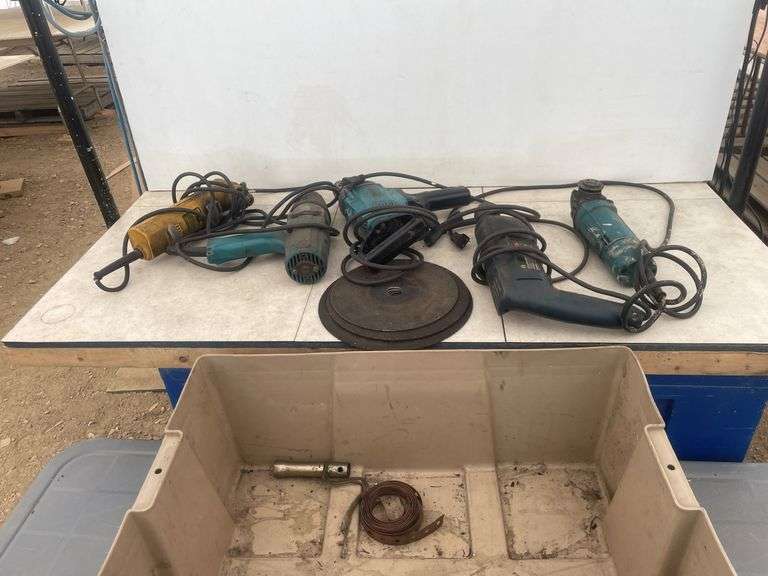 Quantity of working electric tools including drills, impact and grinder