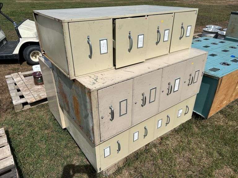 4 metal filing cabinets