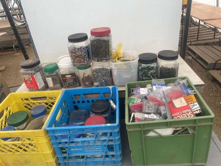 Large quantity of misc nails and screws