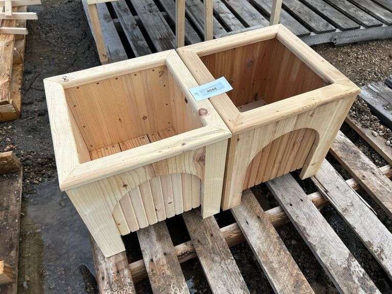 Locally made pair of planters 15x15x16
