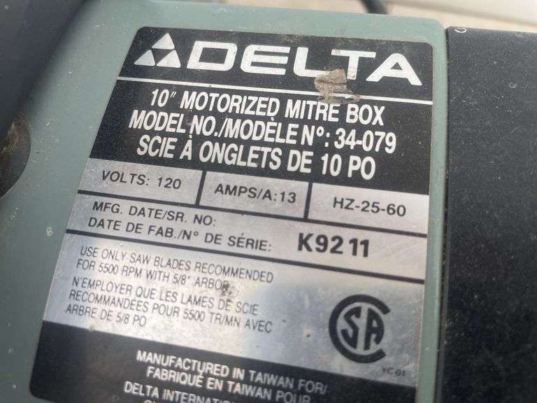 Delta 10" mitre saw - working condition