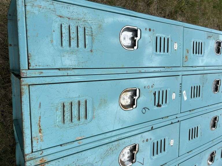 Large locker section with 12 small lockers