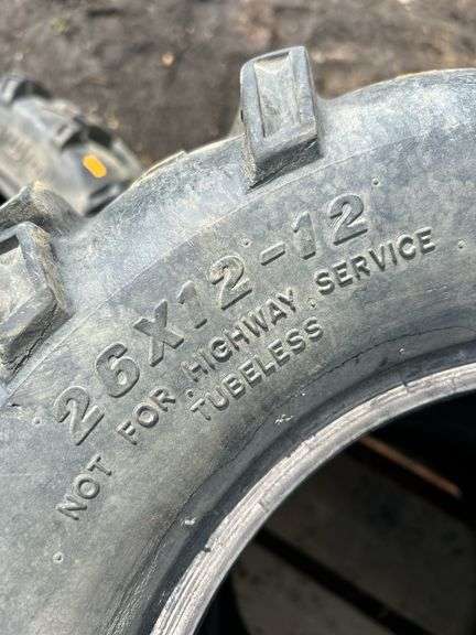 4 quad tires in poor condition 26x9-12, 26x12-12
