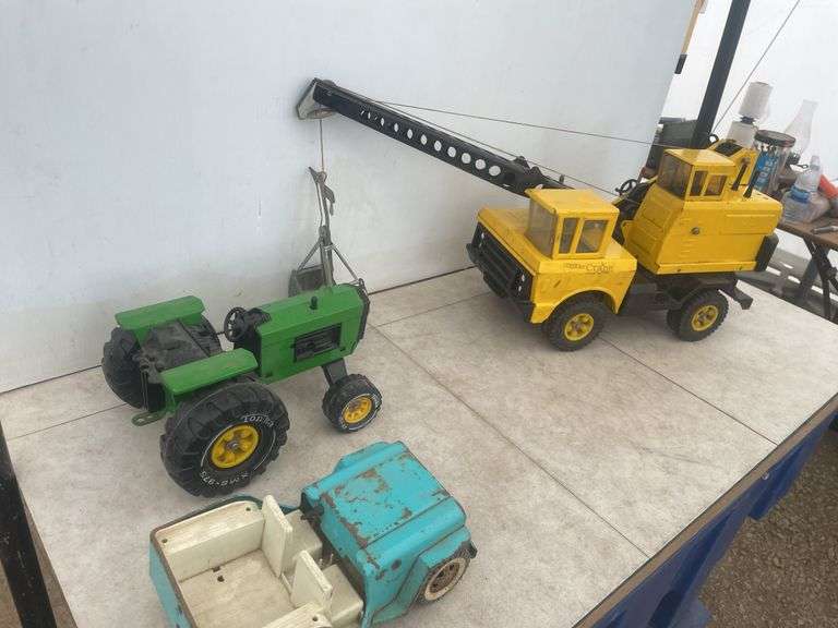 TONKA Crane, TONKA Tractor and a Jeep