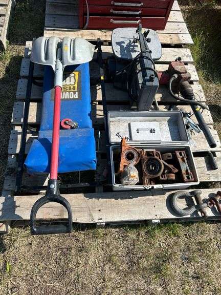 Scroll saw, creeper, shovel, hand winch etc