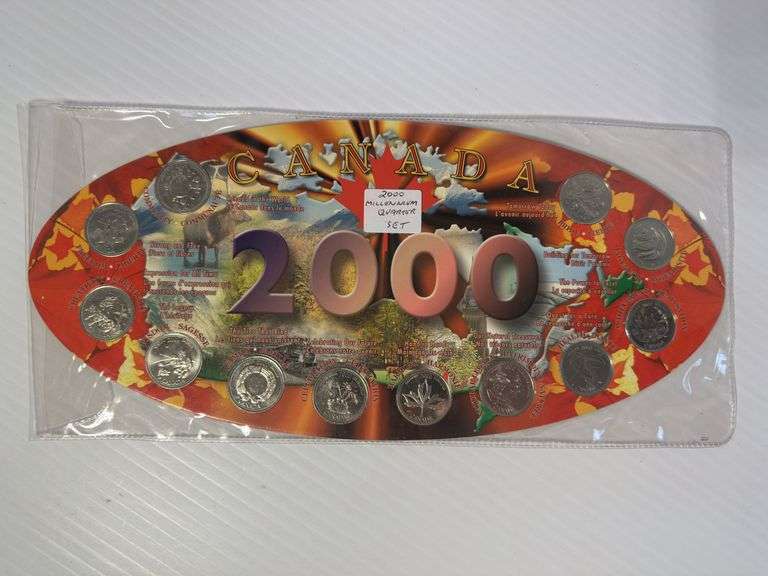 1 Set 2000 Millennium Quarters - In Red Cardboard Holder