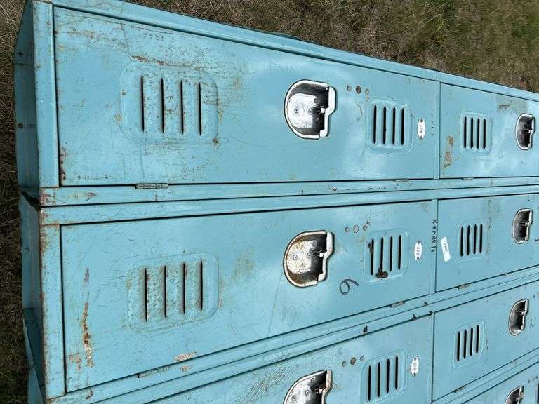 Large locker section with 12 small lockers