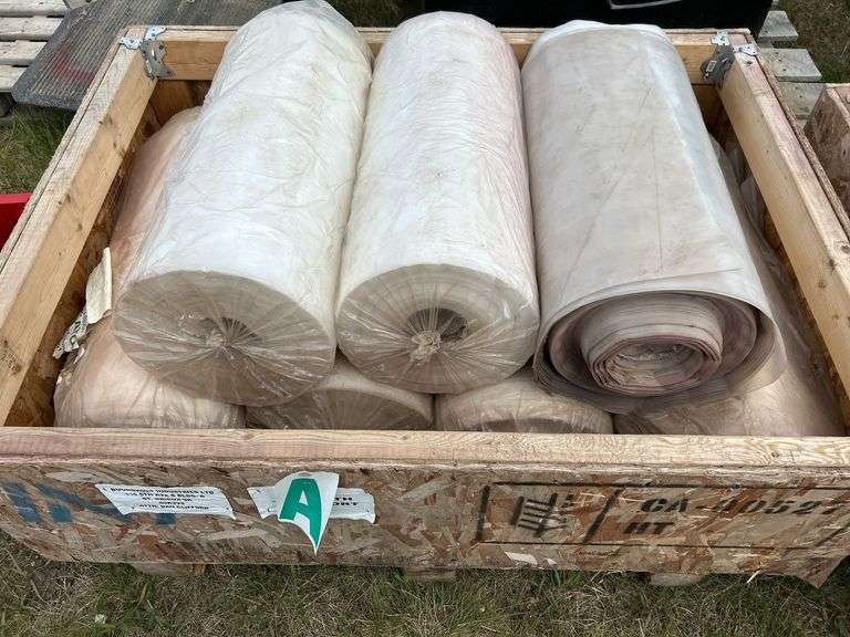 Crate of rolls of poly