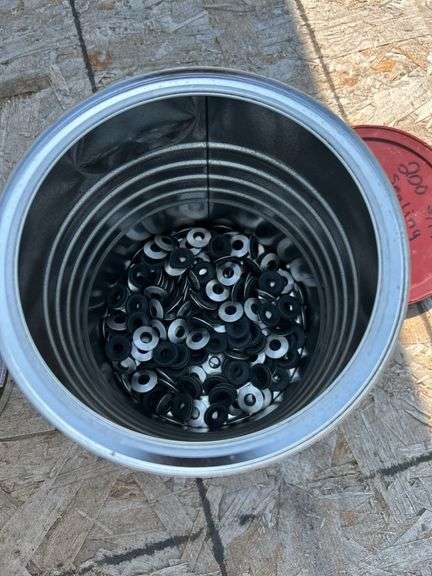 Qty of 3/8” flat washers, qty of 5/16” sealing washers, qty of 3/8” sealing washers