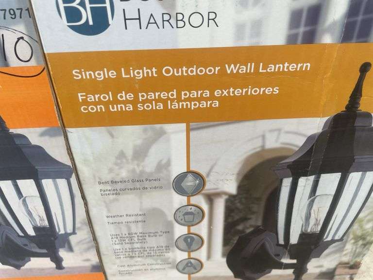 Pair of Boston Harbor single light outdoor wall lantern - Black finish