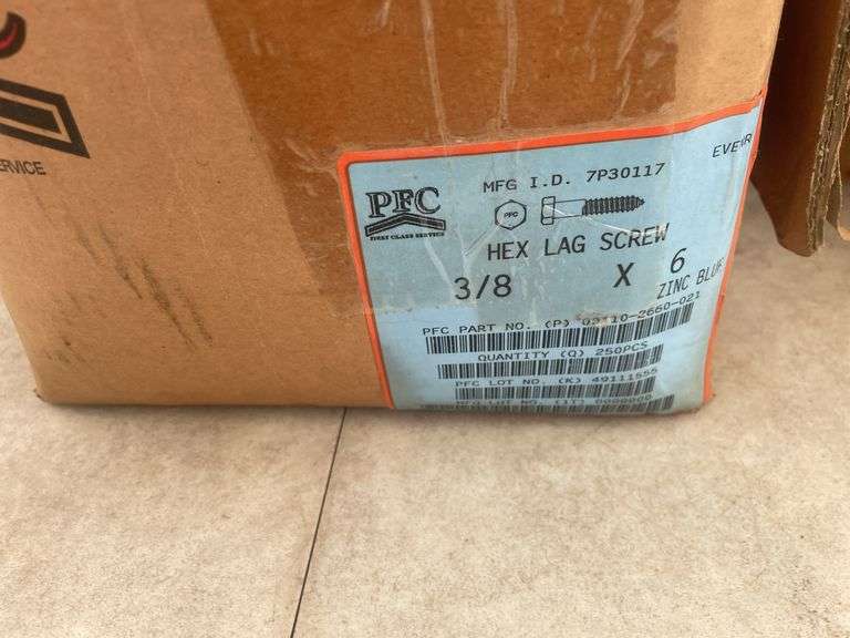 Large quantity of 3/8" x 6" hex lag screws