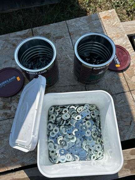 Qty of 3/8” flat washers, qty of 5/16” sealing washers, qty of 3/8” sealing washers