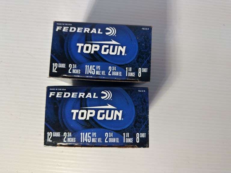 2 Boxes of Federal Top Gun 2 3/4" #8 Shot 12 Guage